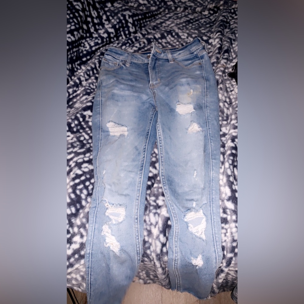 old navy light blue ripped jeans!